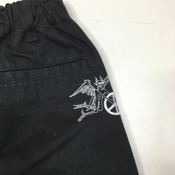 OBEY Black White Logo Embroidery Flap Cargo Pockets Pant Jeans - Picture 13 of 14